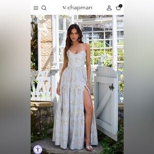 V Chapman Vivian Dress in Victorian Blue Roses size 10